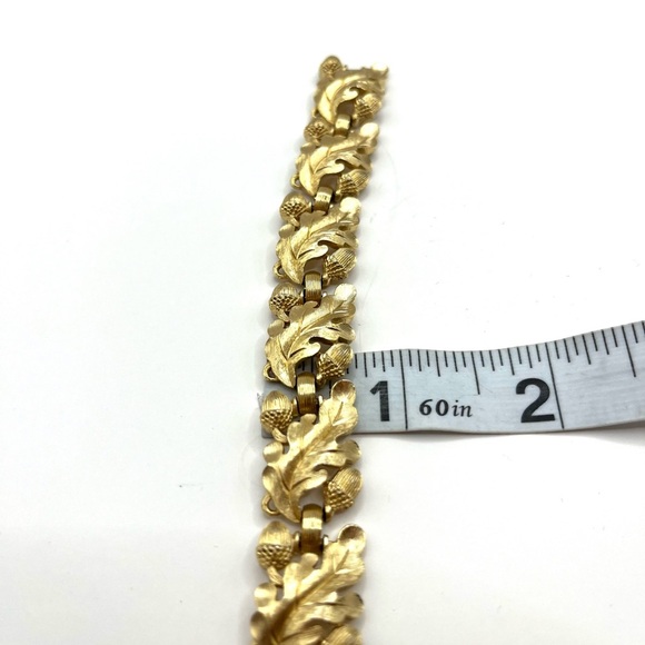 Vintage Crown Trifari Acorn and Oak Leaf Bracelet Earrings Set Alfred Philippe - Picture 12 of 14